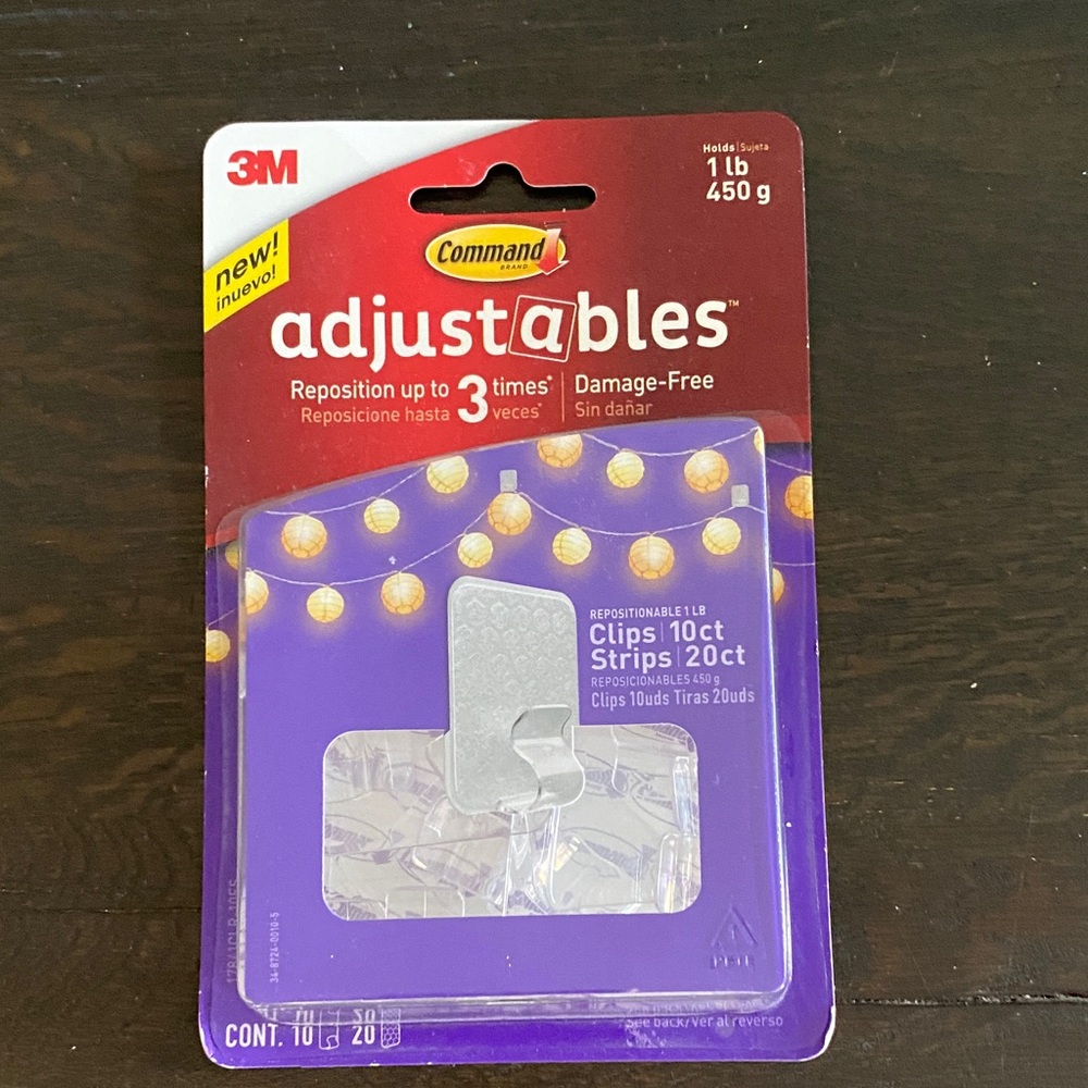 3M Command Adjustables Clips with Strips